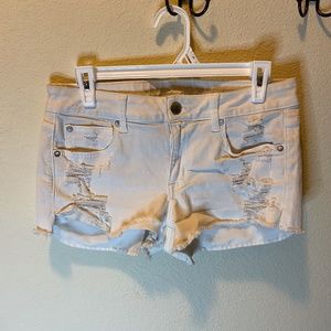White American Eagle Ripped Shorts